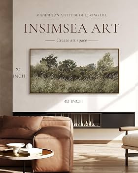 InSimSea Extra Large Framed Vintage Wall Art, Living Room Country Farmhouse Decor, Grassland Land... | Amazon (US)