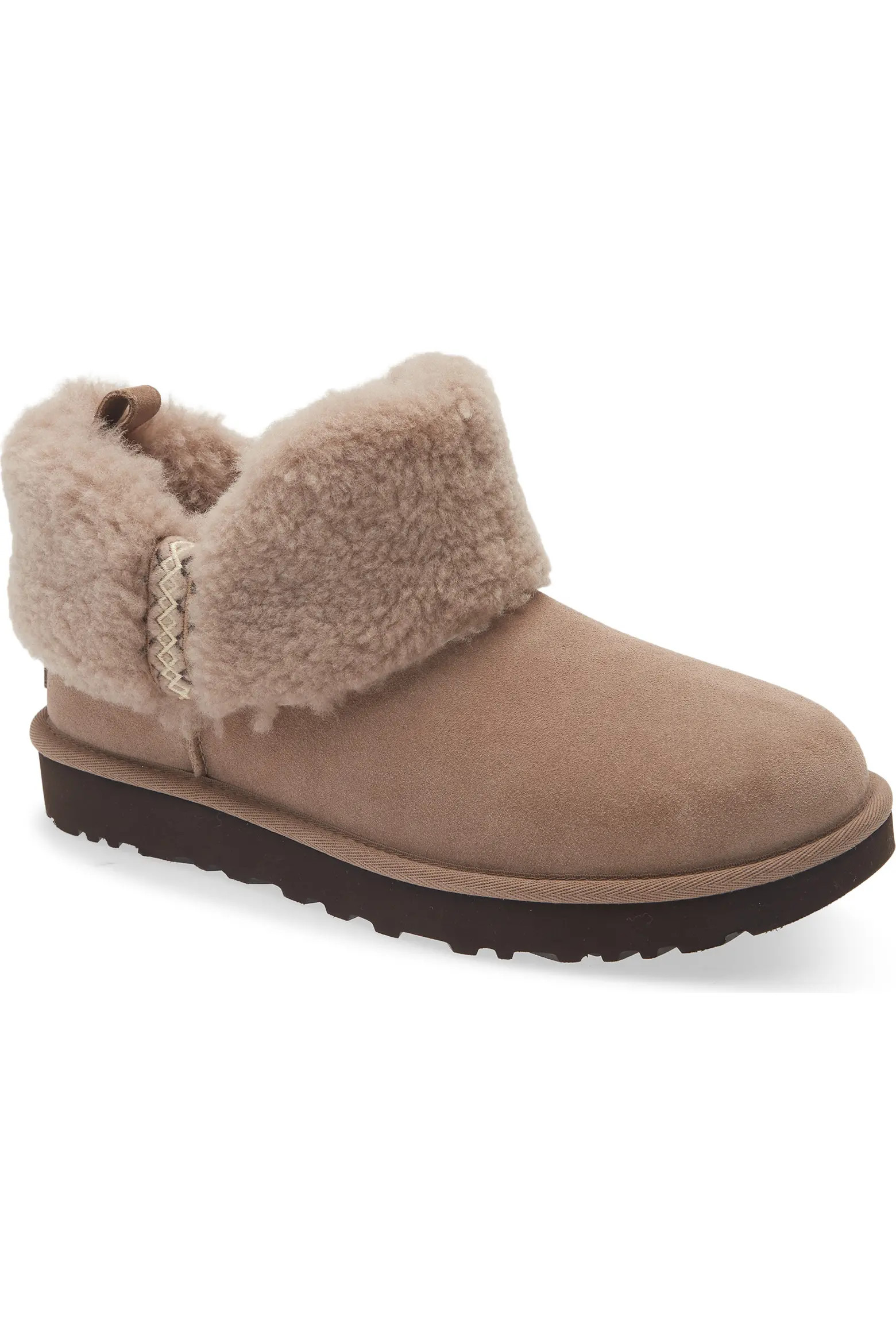 Ultra Mini Braid Genuine Shearling Bootie (Women) | Nordstrom | Nordstrom