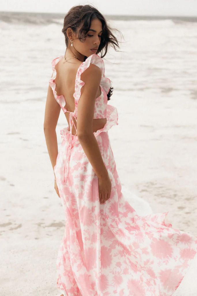 Rori Ruffle Maxi Dress - Pink Floral | Petal & Pup (US)