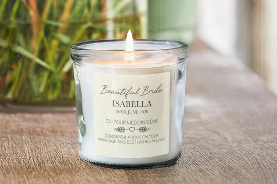 Personalised Bride Gift Wedding Day Scented Candle In Jar Custom Present For Brides Weddings Keep... | Etsy (US)