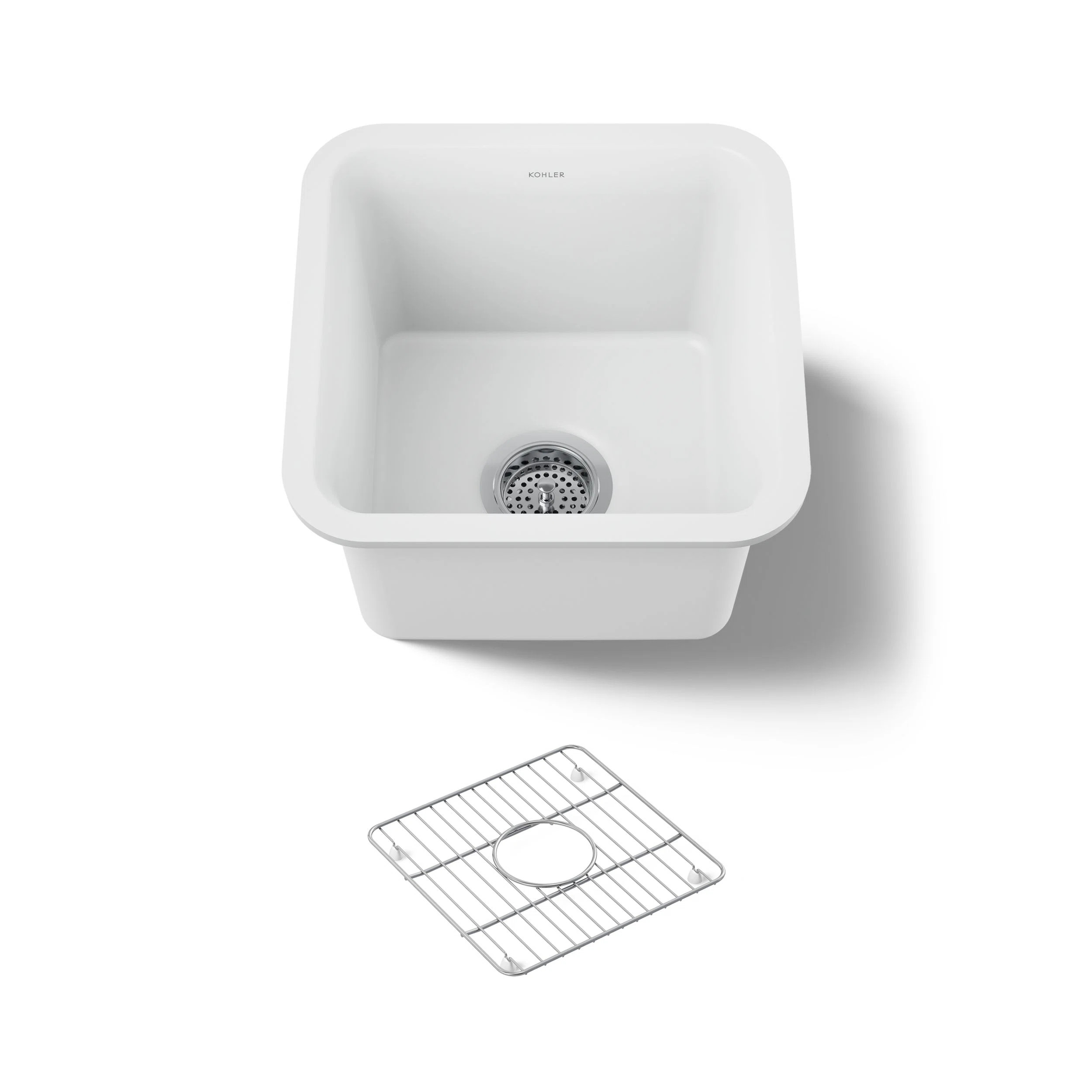 Cairn® 15 L x 15 W Neoroc® Undermount Bar Sink K-8223-CM6 | Wayfair North America