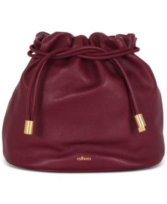 Esthera Leather Convertible Small Crossbody Handbag - Burgundy | Macy's
