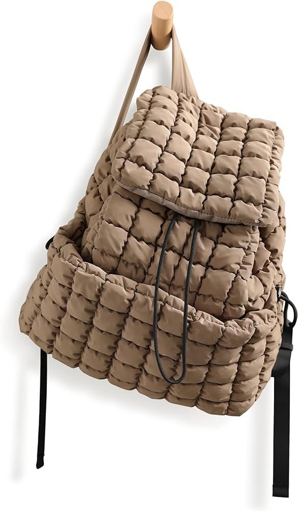 ODODOS Quilted Backpack for Women Lightweight Puffer Hiker Pack Drawstring Padding Travel Gym Bag... | Amazon (US)