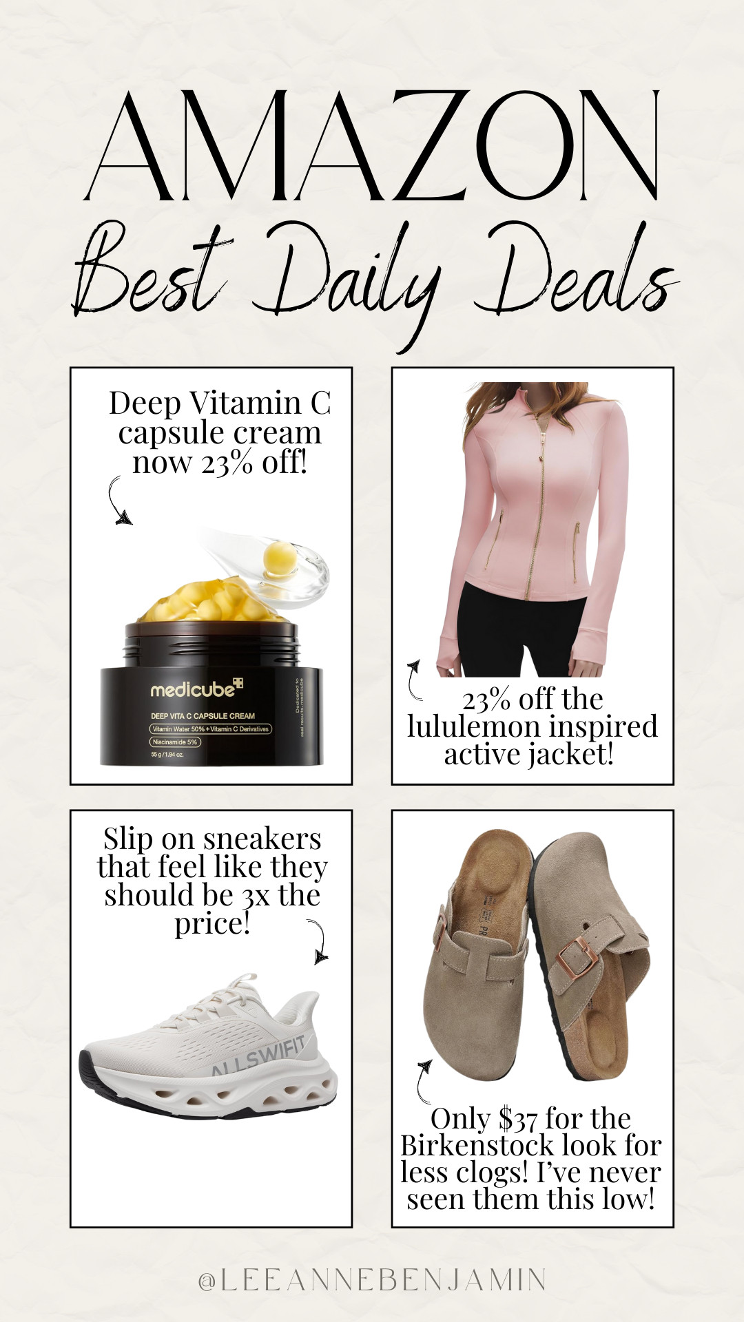 Top 4 daily deals on Amazon today! 

 #LTKActive #LTKSaleAlert #LTKBeauty