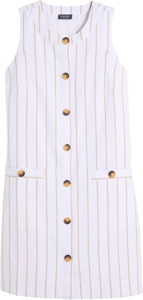 Vineyard Vines Women's Linen Button Front Shift Dress | Amazon (US)