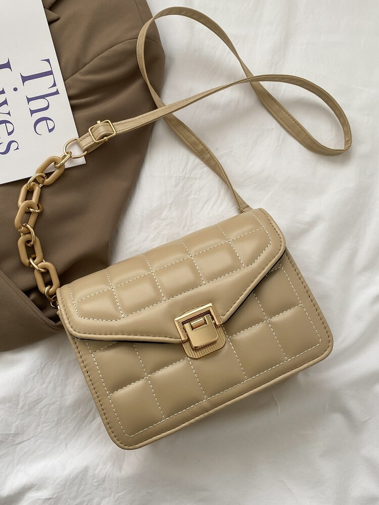 Quilted Flap Crossbody Bag | SHEIN
