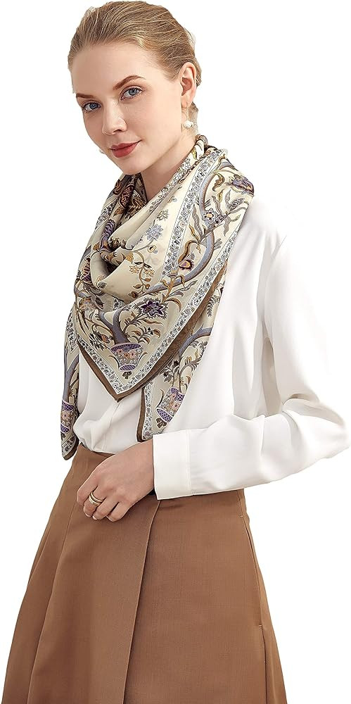 Grace Scarves 100% Silk Scarf, Extra-Large | Amazon (US)
