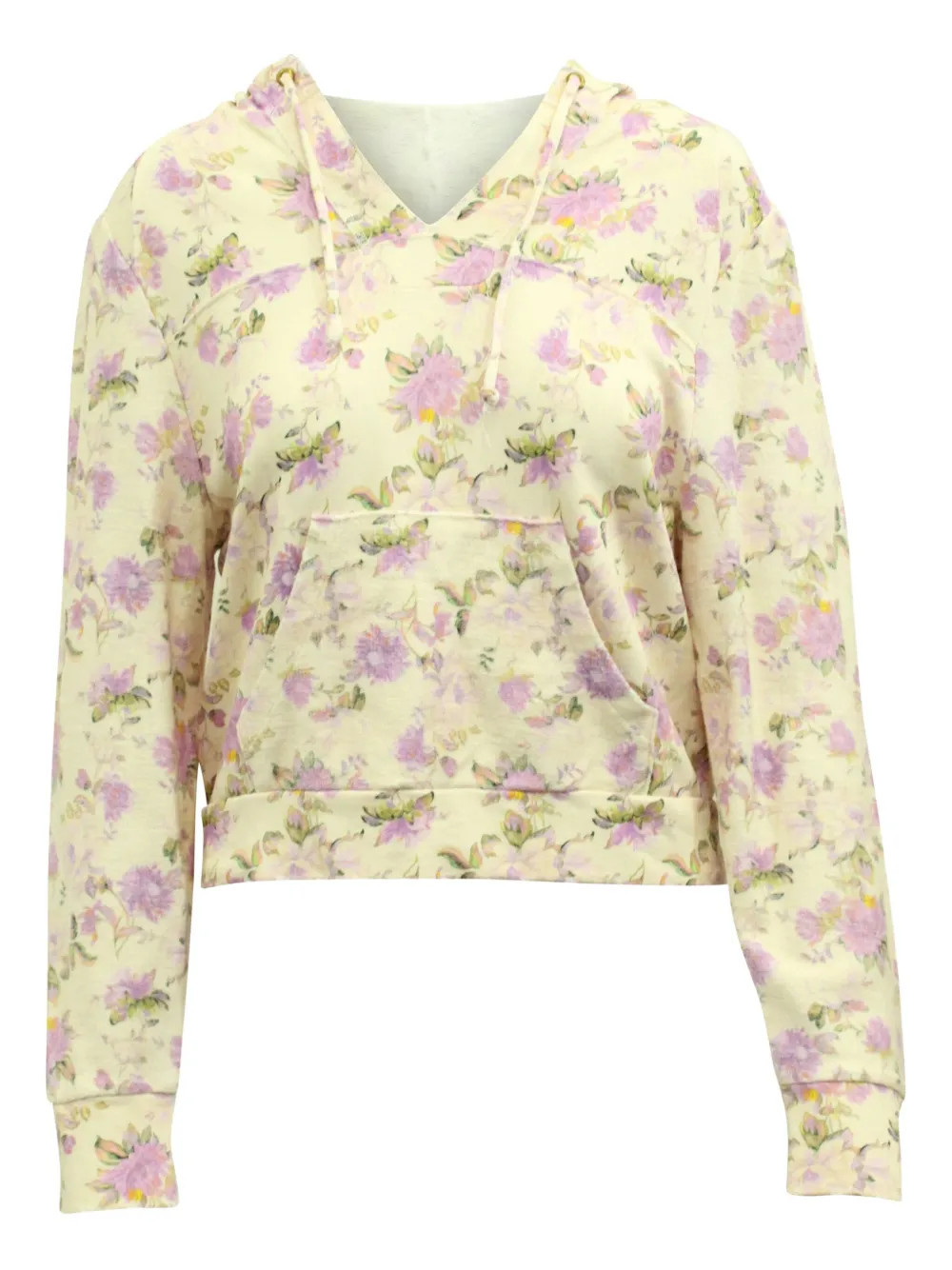 LoveShackFancy floral-print drawstring hoodie - Neutrals | Farfetch Global