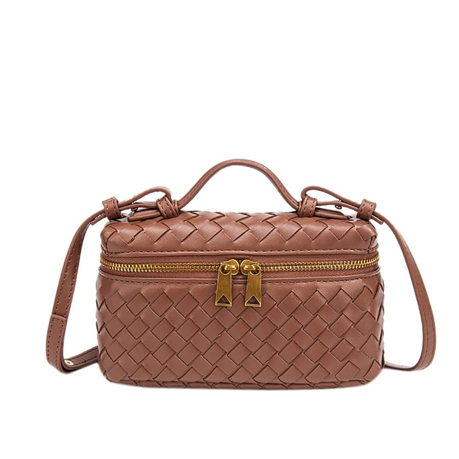 Womens Woven Crossbody Handbag Fashion Leather Top Handle Bag | Amazon (US)
