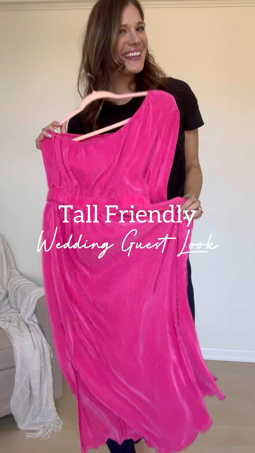 Pink Plisse one shoulder dress with gold rhinestone heels, and gold rhinestone bag, and a simple gold necklace

#LTKSeasonal #LTKVideo #LTKwedding