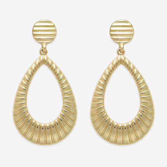 Bold Elements Gold Tone Ridged Teardrop Drop Earrings | JCPenney