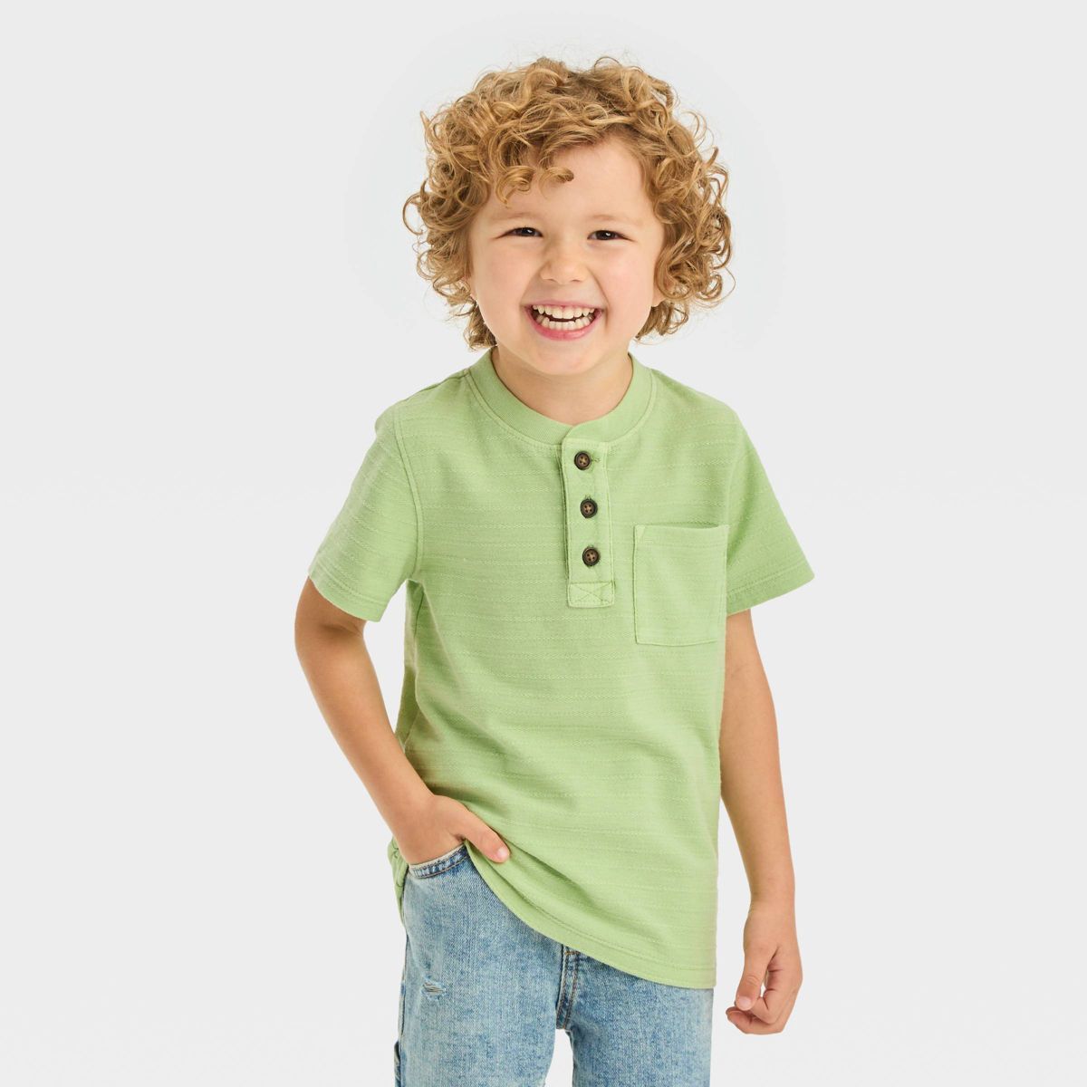 Toddler Boys' Short Sleeve Henley T-Shirt - Cat & Jack™ | Target