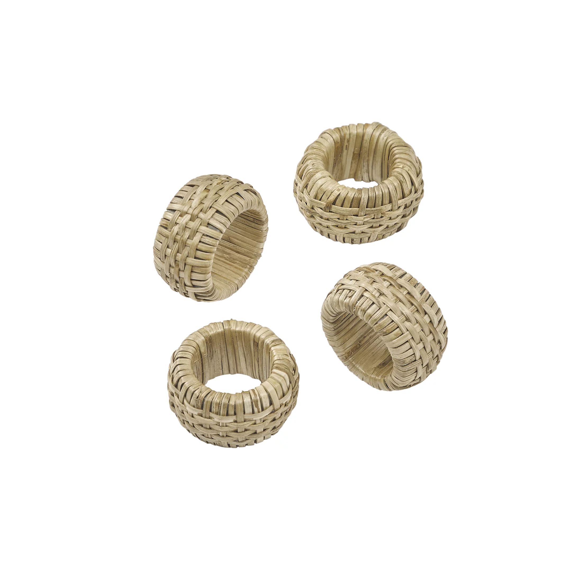 My Texas House Jute Natural Woven Napkin Rings, Set of 4 Pieces - Walmart.com | Walmart (US)