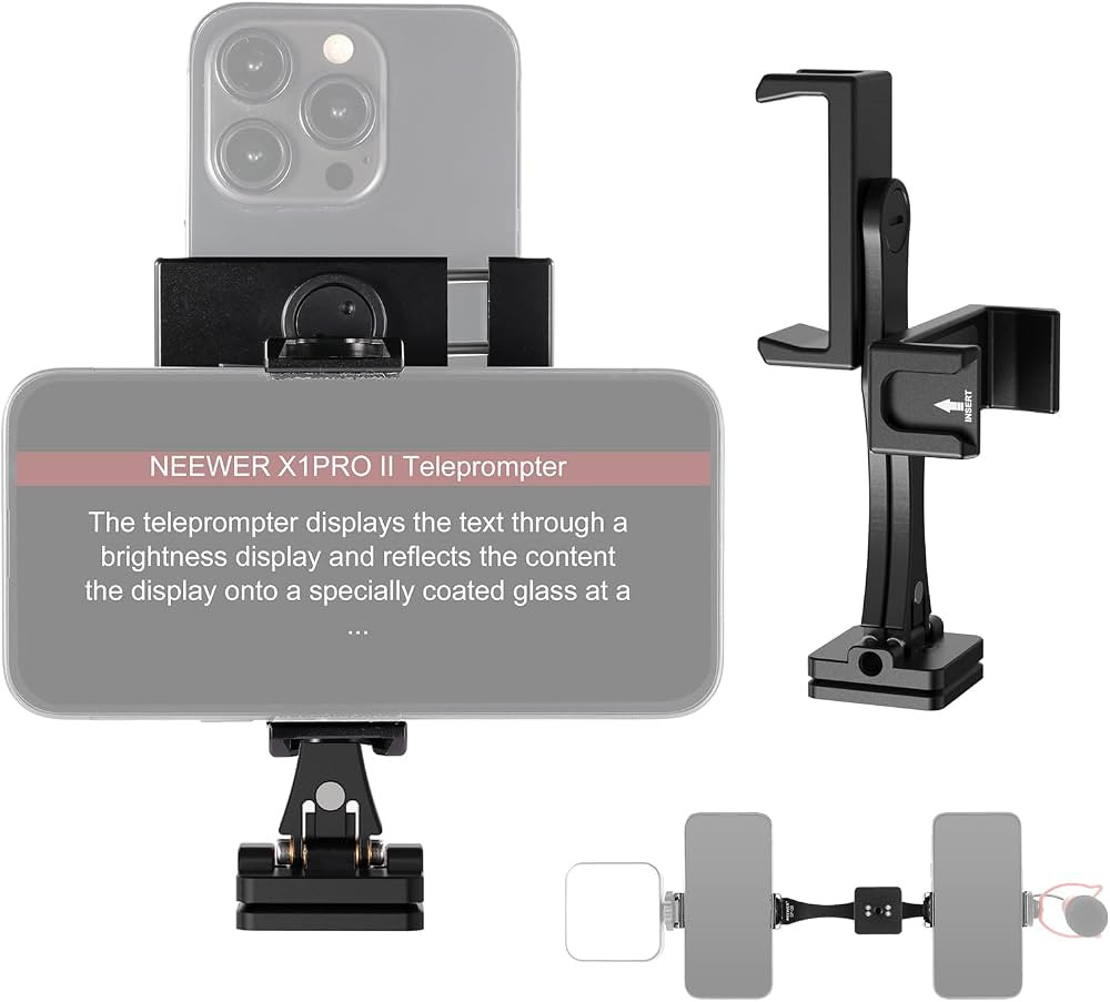 NEEWER Metal Phone Tripod Mount Adapter with Arca QR Base, 360\u00b0 Rotatable Dual Cell Phone Cl... | Amazon (US)