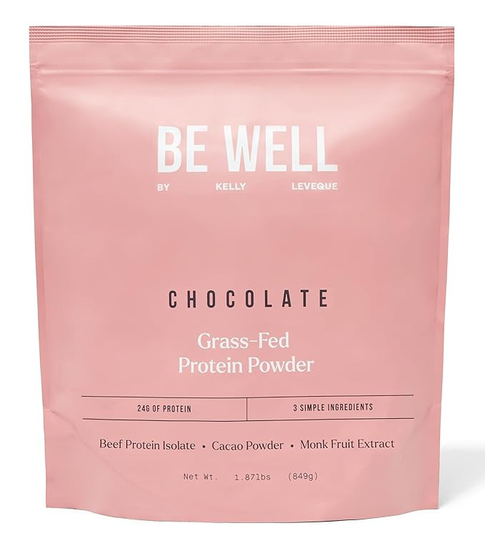 Be Well by Kelly Chocolate Grass-Fed Beef Protein Powder, 24G of Protein & 1G Net Carbs (3 Ingred... | Amazon (US)