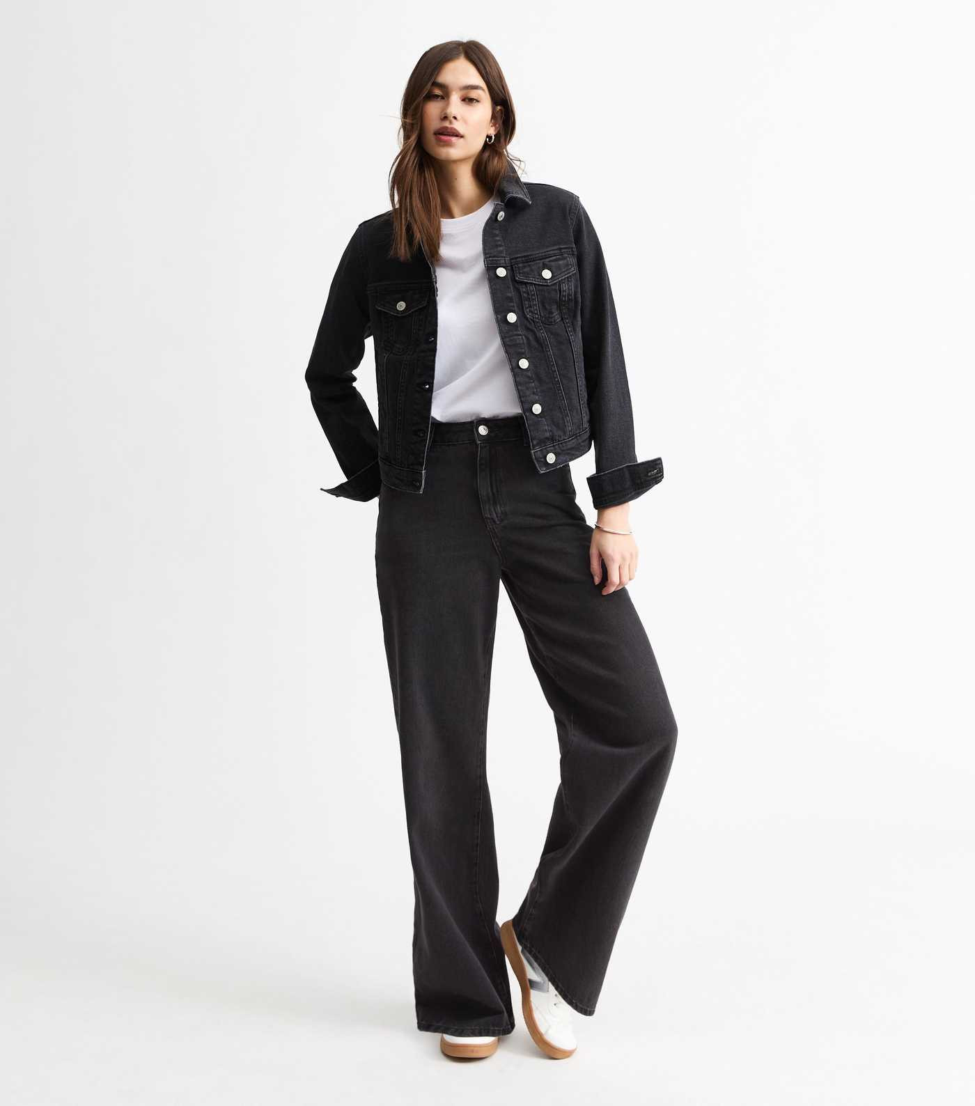 Washed Black Adalae High Waisted Wide Leg Jeans
						
						Add to Saved Items
						Remove from... | New Look (UK)