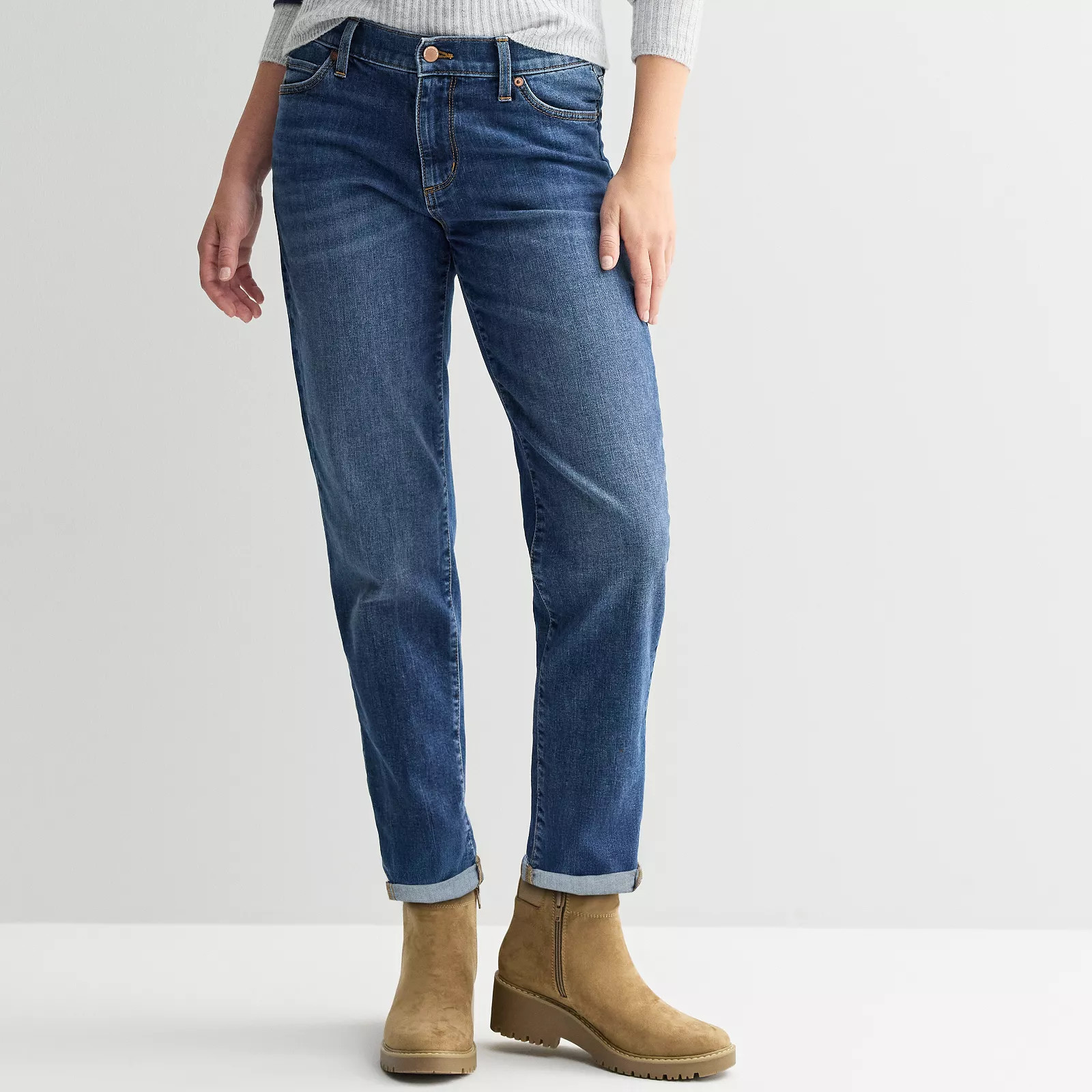Women's Sonoma Goods For Life\u00ae Mid-Rise Relaxed Boyfriend Jeans | Kohl's