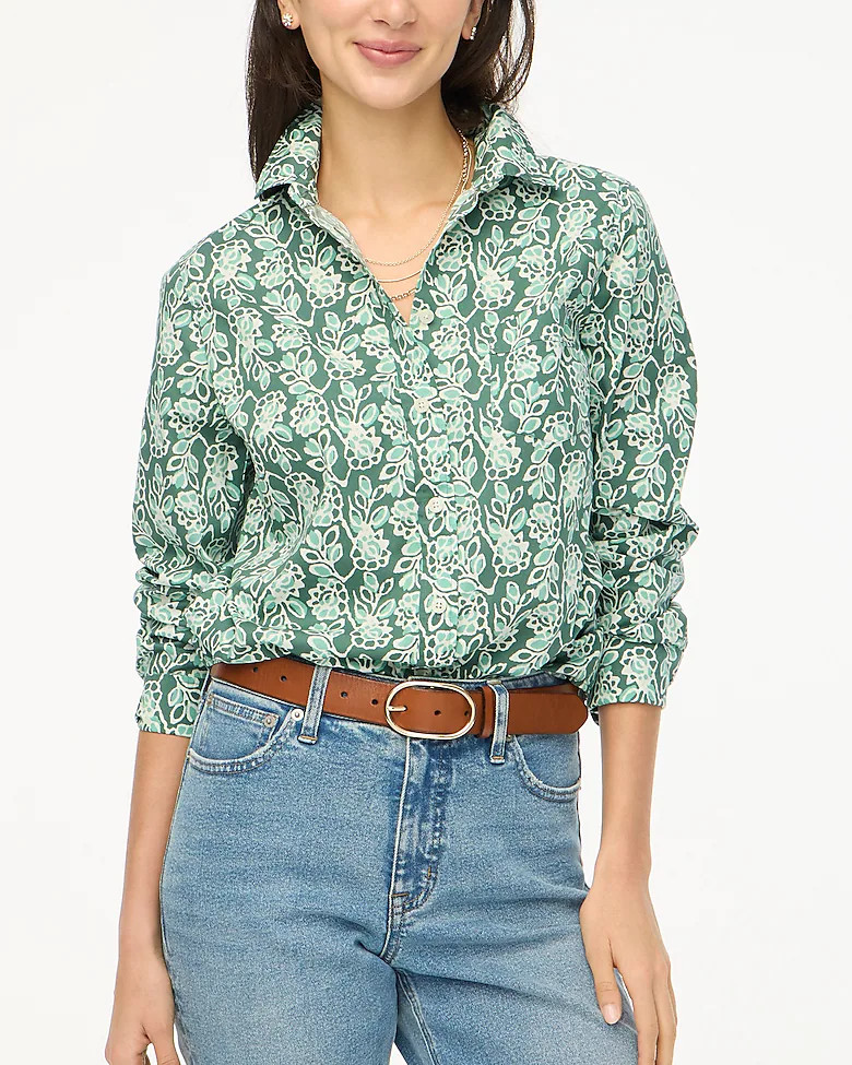 Button-up cotton poplin shirt in signature fit | J.Crew Factory