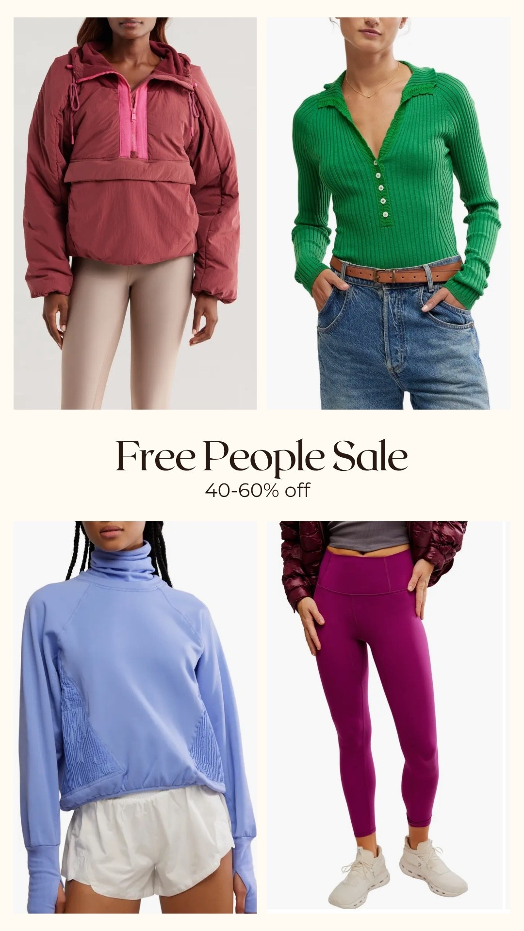 Free People sale
Athleisure
Jacket
Leggings


#LTKActive #LTKSaleAlert #LTKFindsUnder50
