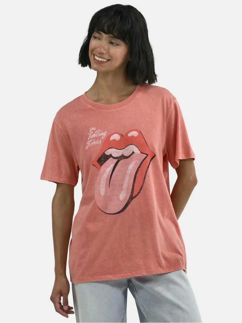 Time and Tru The Rolling Stones Tongue Logo Women's Graphic Tee, Sizes XS-XXXL | Walmart (US)