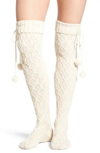Women's Ugg Sparkle Cable Knit Over The Knee Socks, Size One Size - Beige | Nordstrom