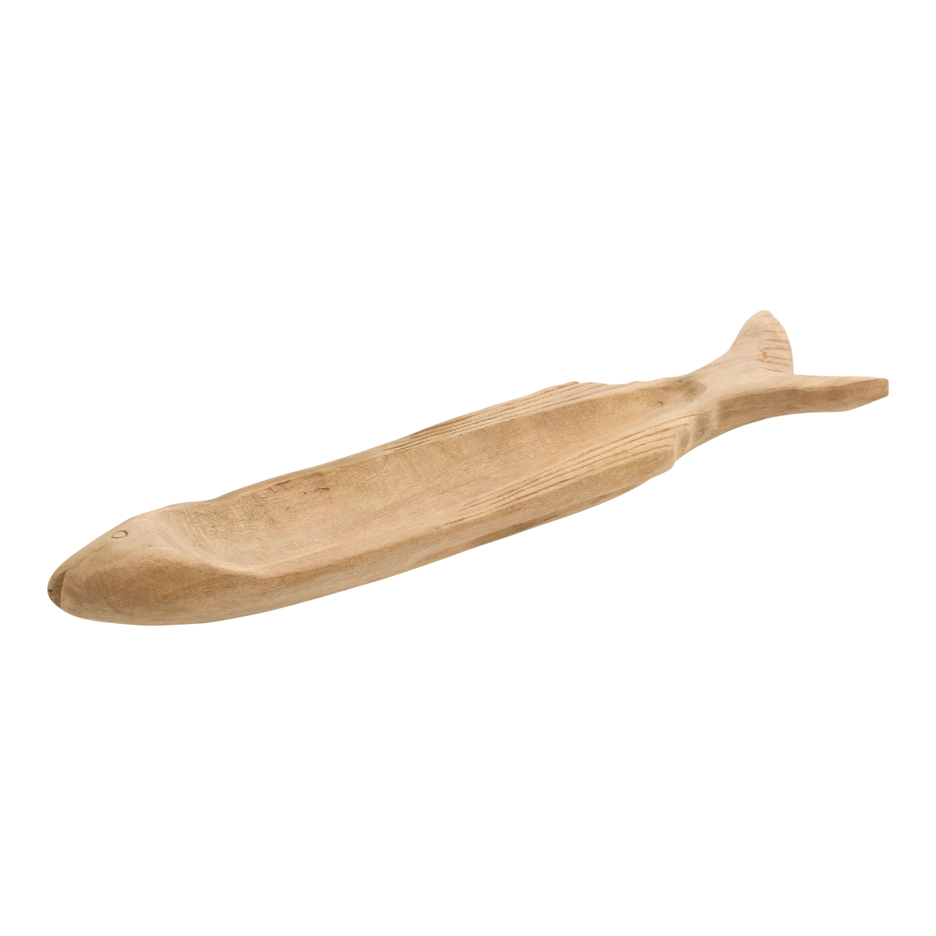 CRAFT Natural Wood Hand Carved Fish Tray | World Market