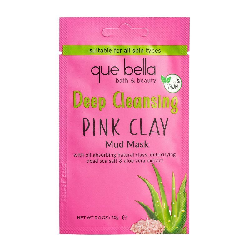 Que Bella Deep Cleansing Pink Clay Mud Mask - 0.5oz | Target