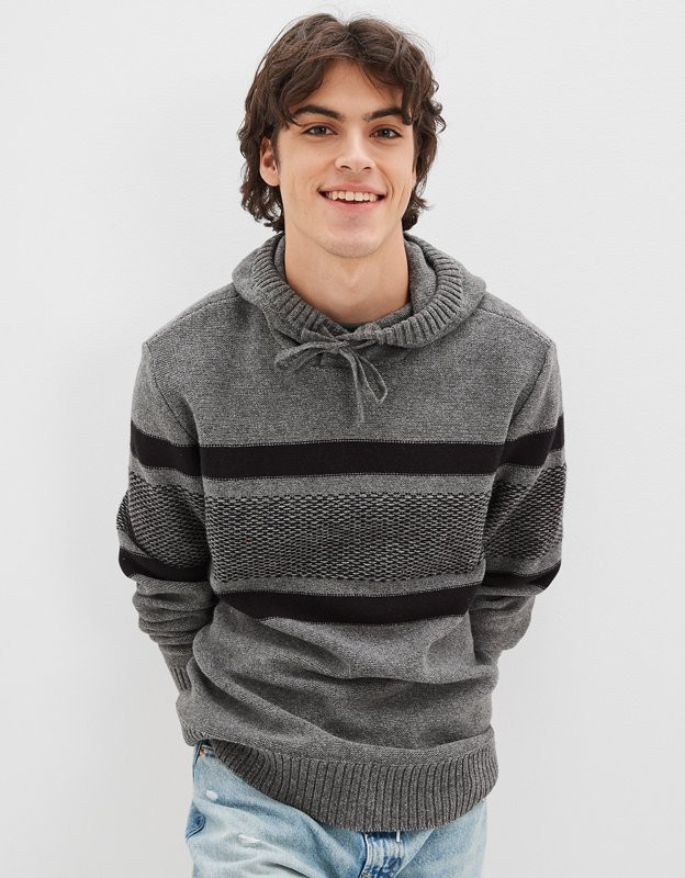 AE Super Soft Striped Sweater Hoodie | American Eagle Outfitters (US & CA)