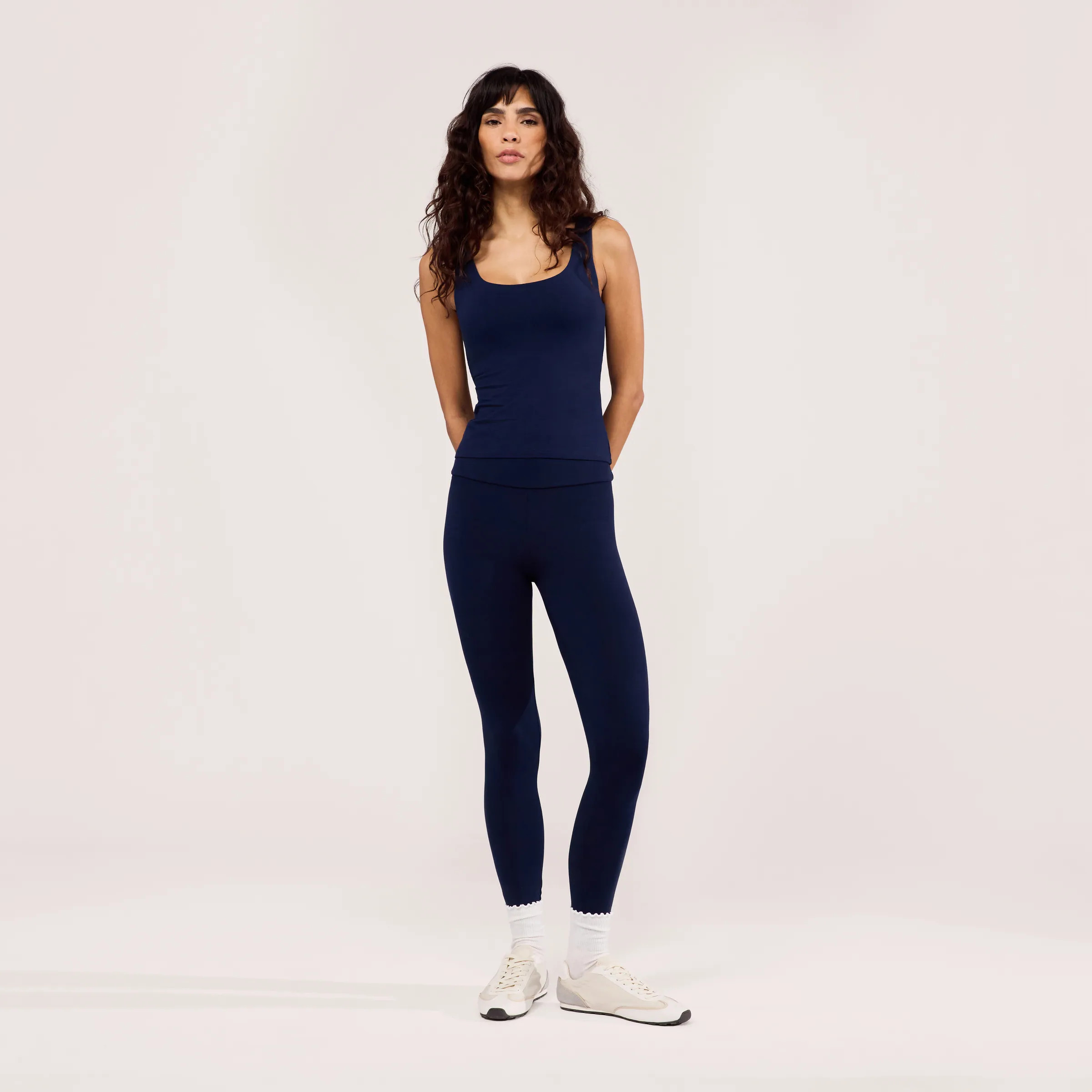 Lightweight Everyday High Waisted Leggings | Navy | LOVALL
