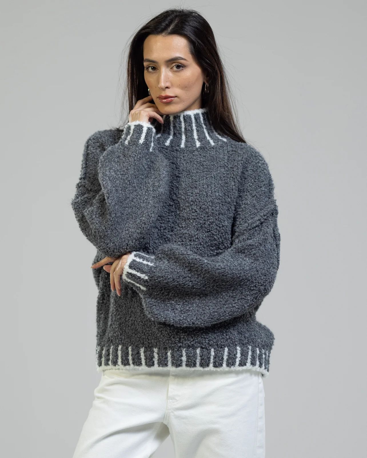 NEW | Iris Sweater | Charcoal | Alpaca Wool | JAKI