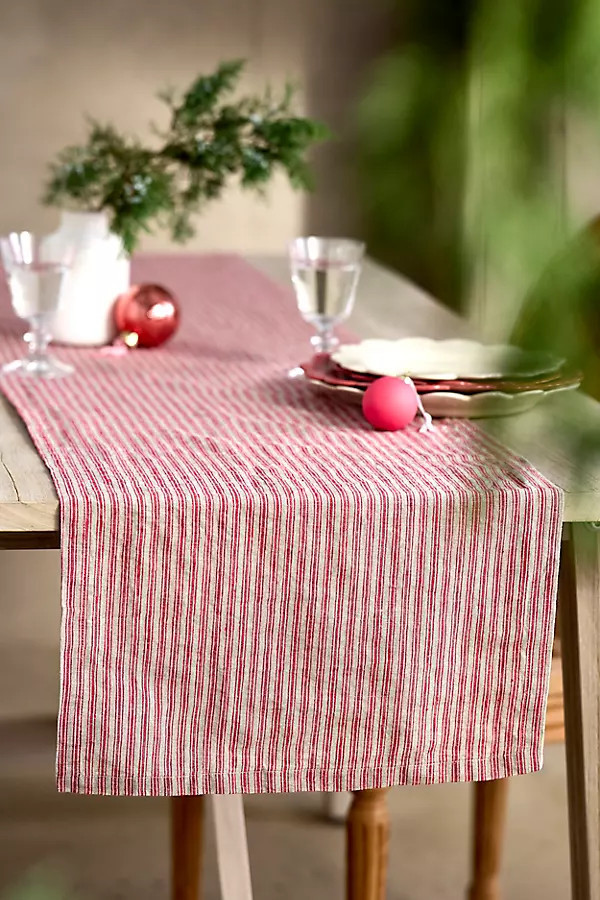 Red Stripe Linen Table Runner at Terrain | Terrain