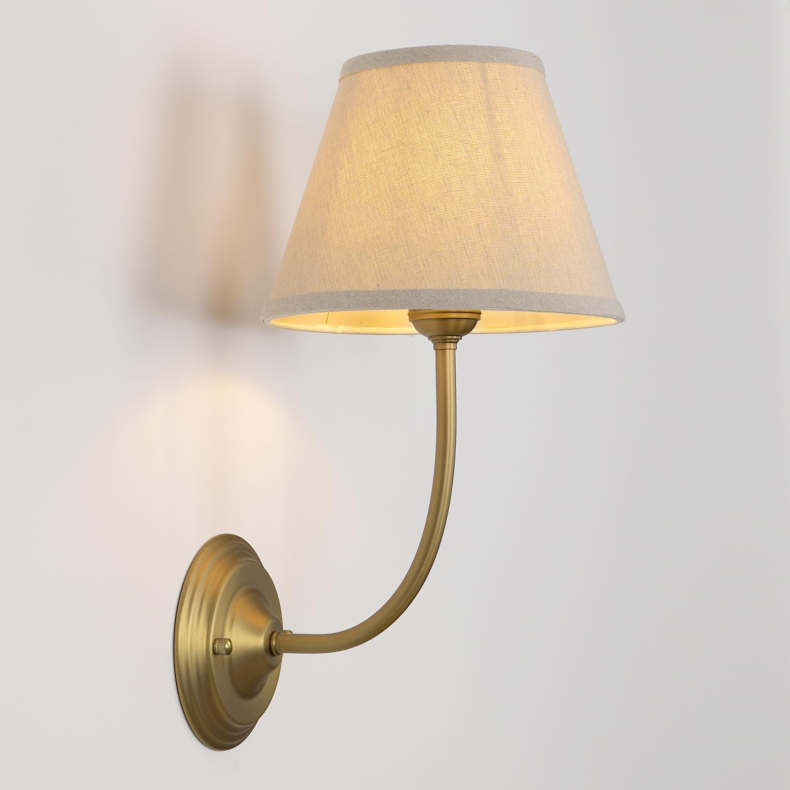 SongCiLT Vintage Fabric Wall Sconce 8.66" Diam Linen Cloth Shade, E26 Hardwired Indoor 1-Light Wa... | Amazon (US)