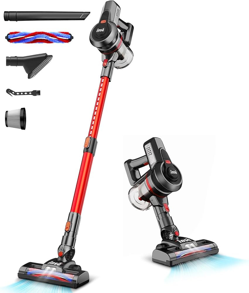 INSE Cordless Vacuum Cleaner, 6-in-1 Powerful Stick Vacuum, Rechargeable Vacuum Cleaner with 2200... | Amazon (US)