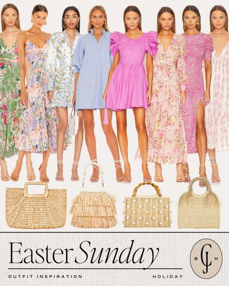 Easter Sunday outfit inspiration . Dresses and straw bags. Cella Jane. #outfitinspiration #springstyle

#LTKstyletip #LTKSeasonal
