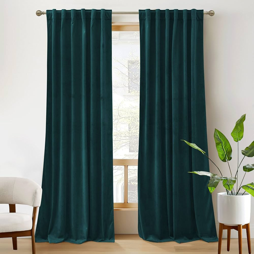 RYB HOME Velvet Curtains 108 inches 2 Panels Set - Super Soft Durable Window Drapes Room Darkenin... | Amazon (US)