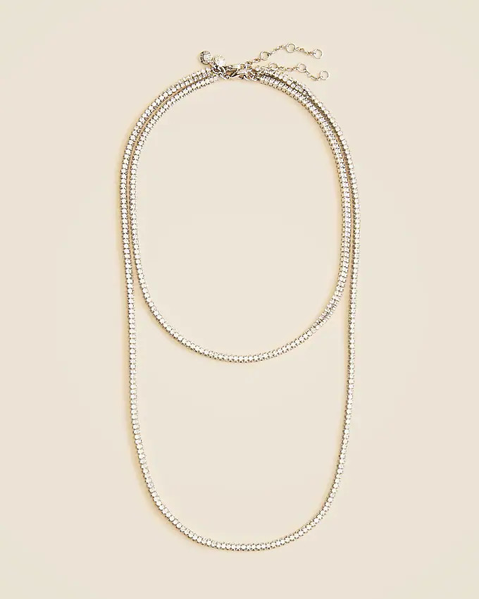 Cubic zirconia cupchain necklaces set-of-two | J. Crew US