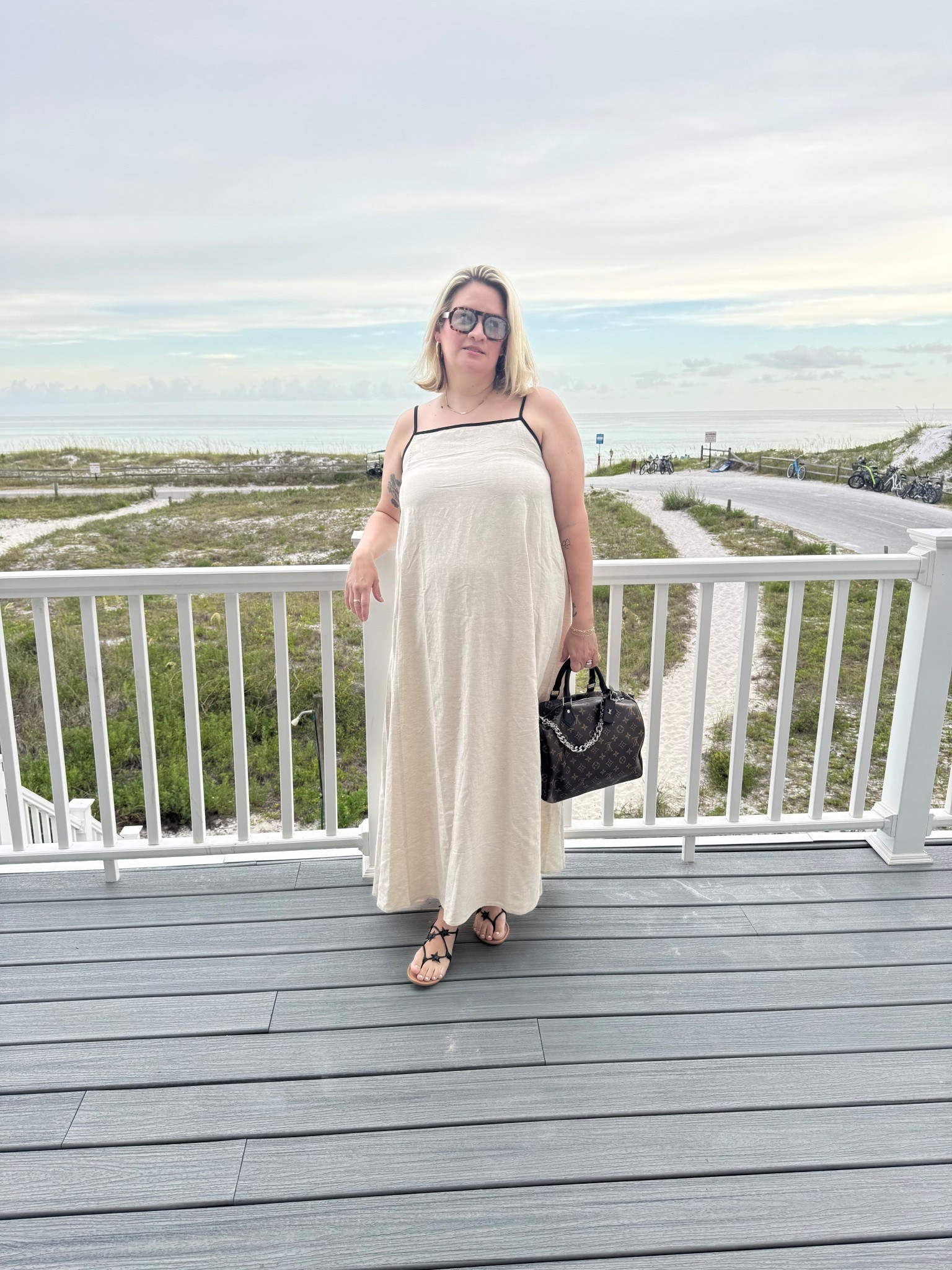 Beach vacation!! Sandals are old Steve Madden! The LV bag is the Soft Speedy 30! 

#LTKOver40 #LTKTravel #LTKItBag