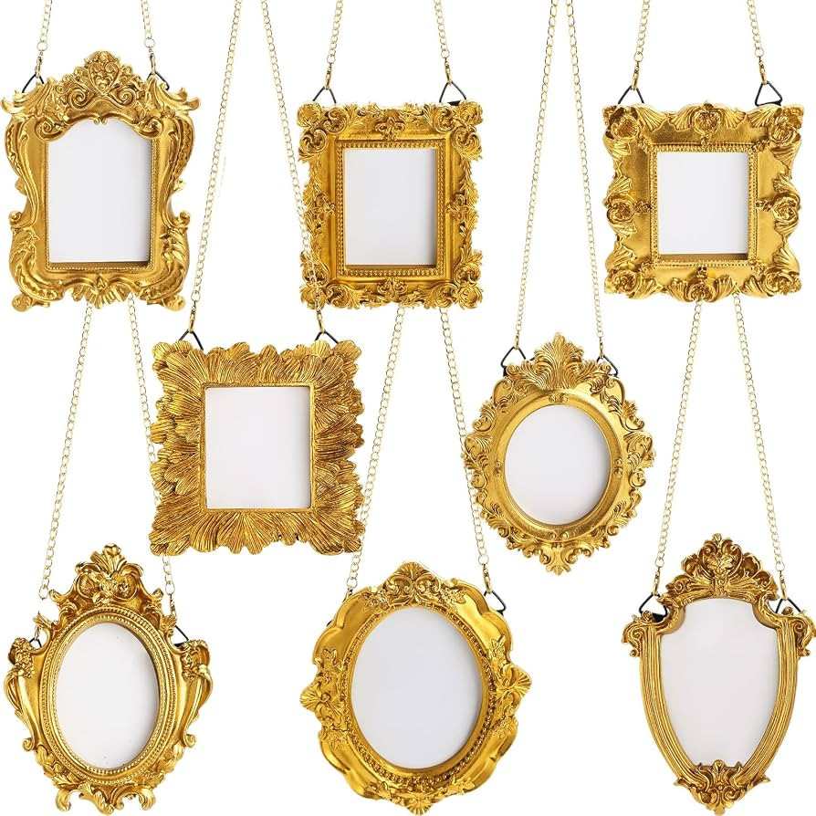 Chunful 8 Pcs Vintage Small Gold Resin Picture Frame Mini Antique Photo Frame Tiny Vintage Baroqu... | Amazon (US)