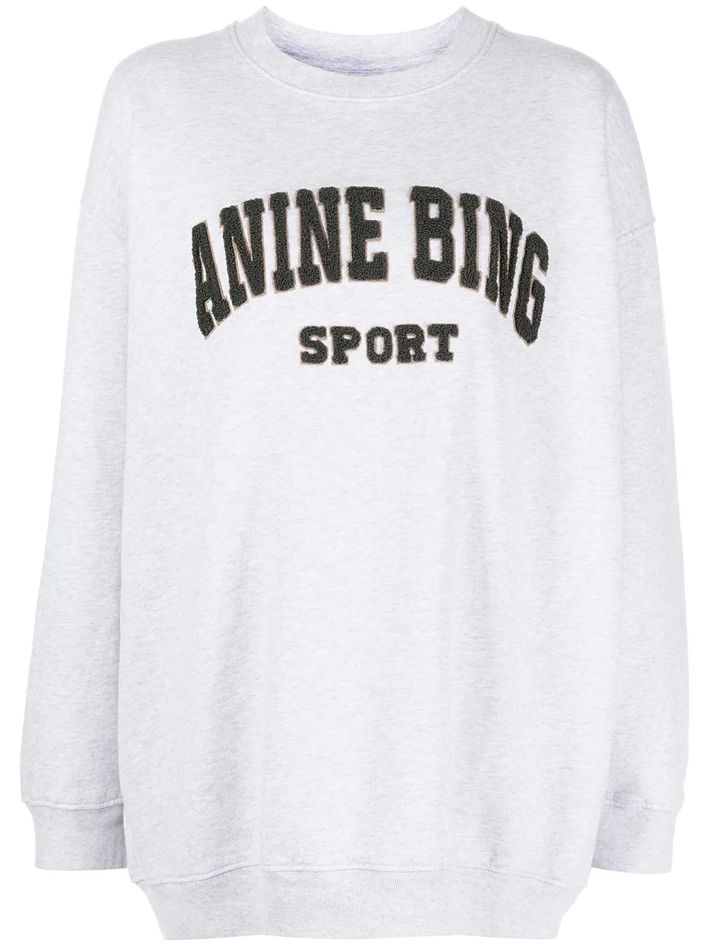 ANINE BING logo-patch Tyler Sweatshirt - Farfetch | Farfetch Global