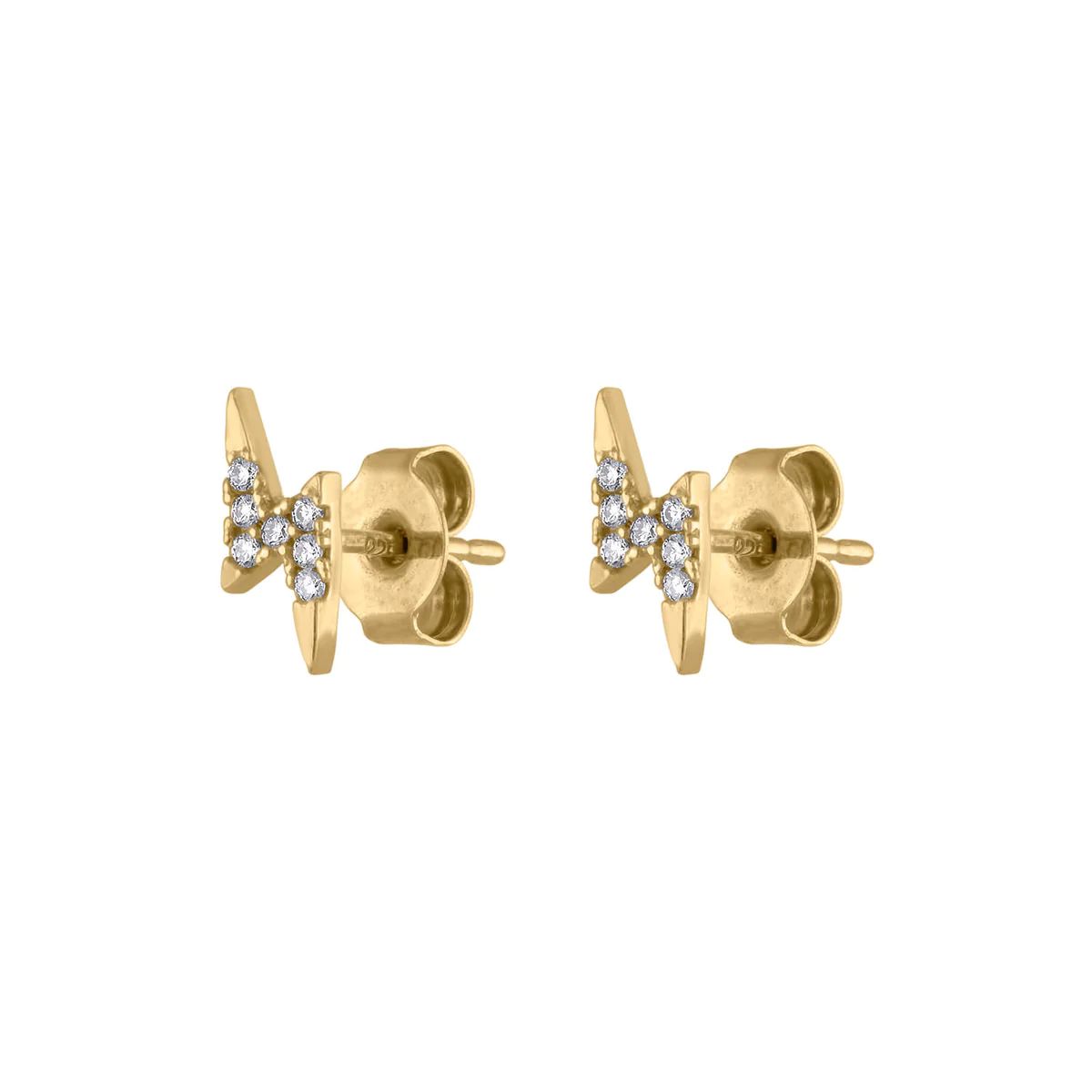 Pave Lightning Studs | Maison Miru