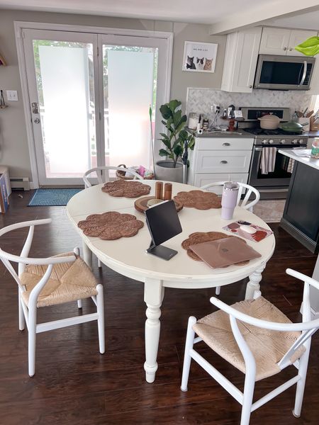 Found my kitchen table chairs on sale! They have been GREAT - super comfortable! Also linked some similar tables. Mine was left by the previous owners (from pottery barn) but I found some similar options! 

#LTKunder50 #LTKunder100 #LTKsalealert