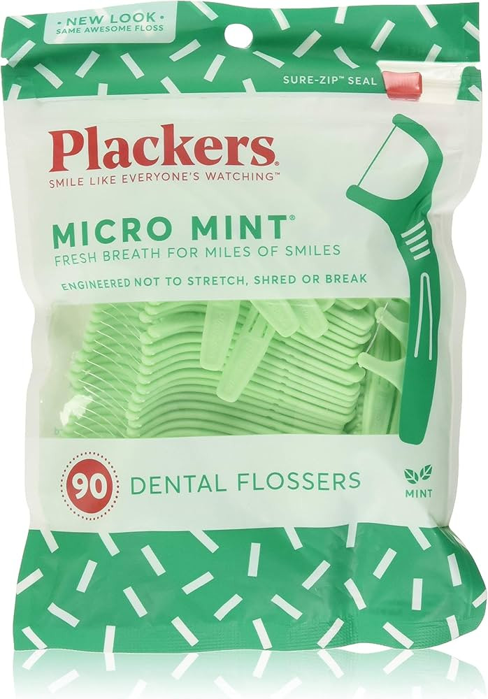 Plackers Micro Mint Freshens Breath, Mint, 90 Count | Amazon (US)