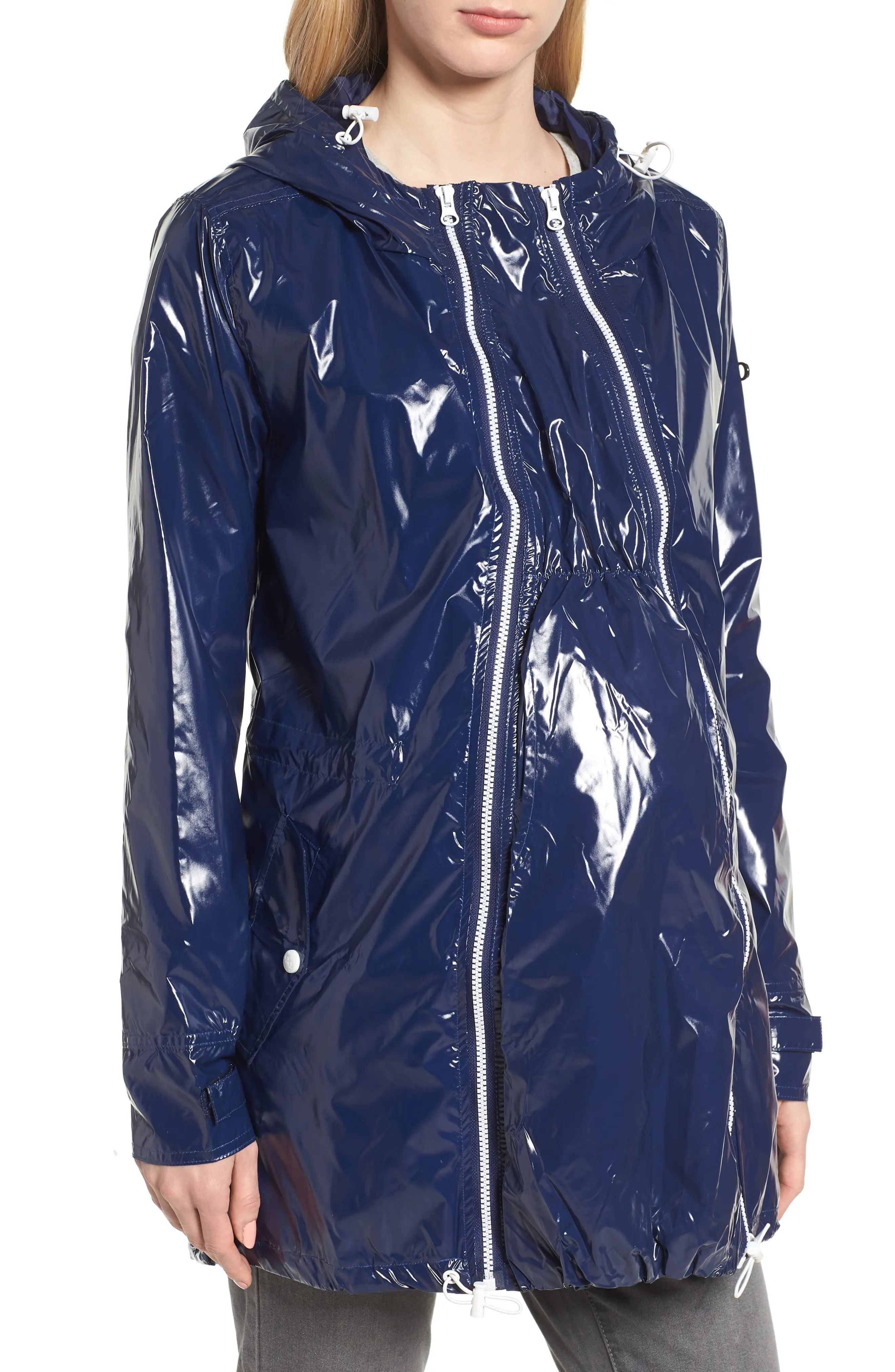 Modern Eternity Waterproof Convertible 3-in-1 Maternity Raincoat in Bright Navy at Nordstrom, Size X | Nordstrom
