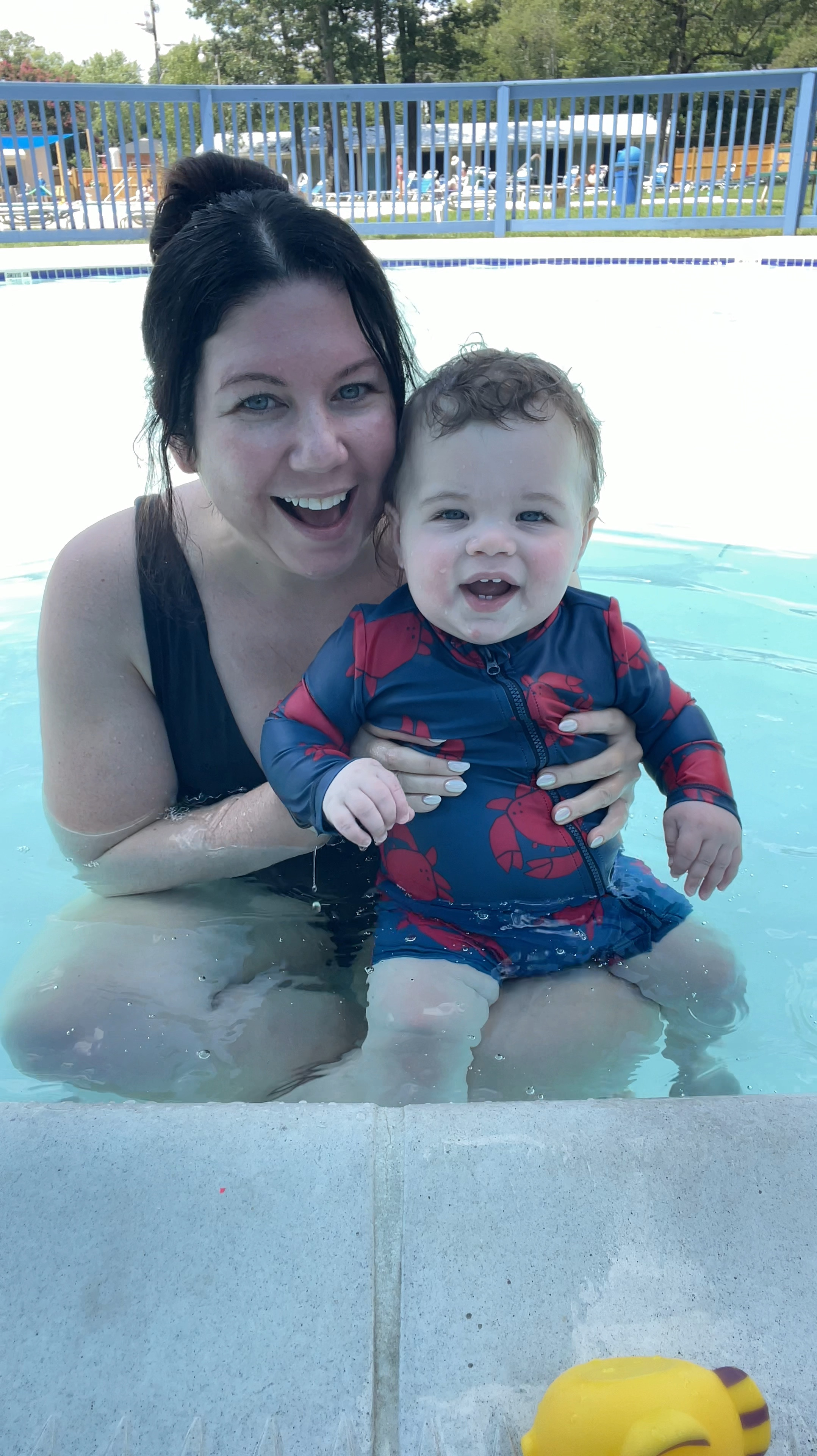 Black v-neck one piece swimsuit, wearing size L

baby boy crab print rashguard swimsuit

swim, family, beach, summer, midsize swimsuitt

#LTKMidsize #LTKSwim #LTKBaby