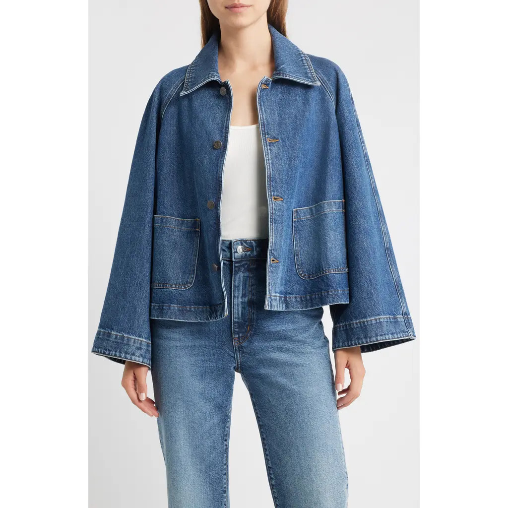 FRAME The Denim Swing Jacket in Hex at Nordstrom, Size Small | Nordstrom