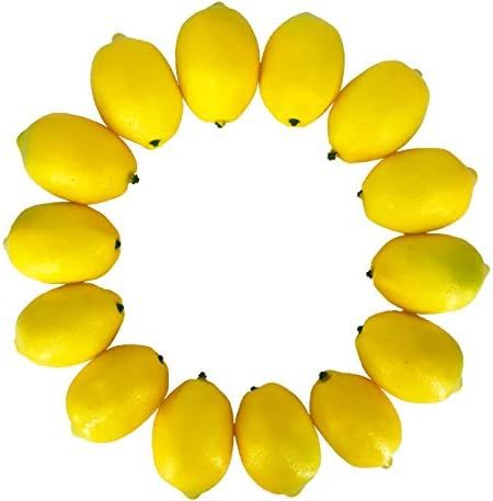Lifelike & Higher Quality Fake Lemons Set -14PCS - Real Looking Fake Fruits for Decoration (Yellow) | Amazon (US)