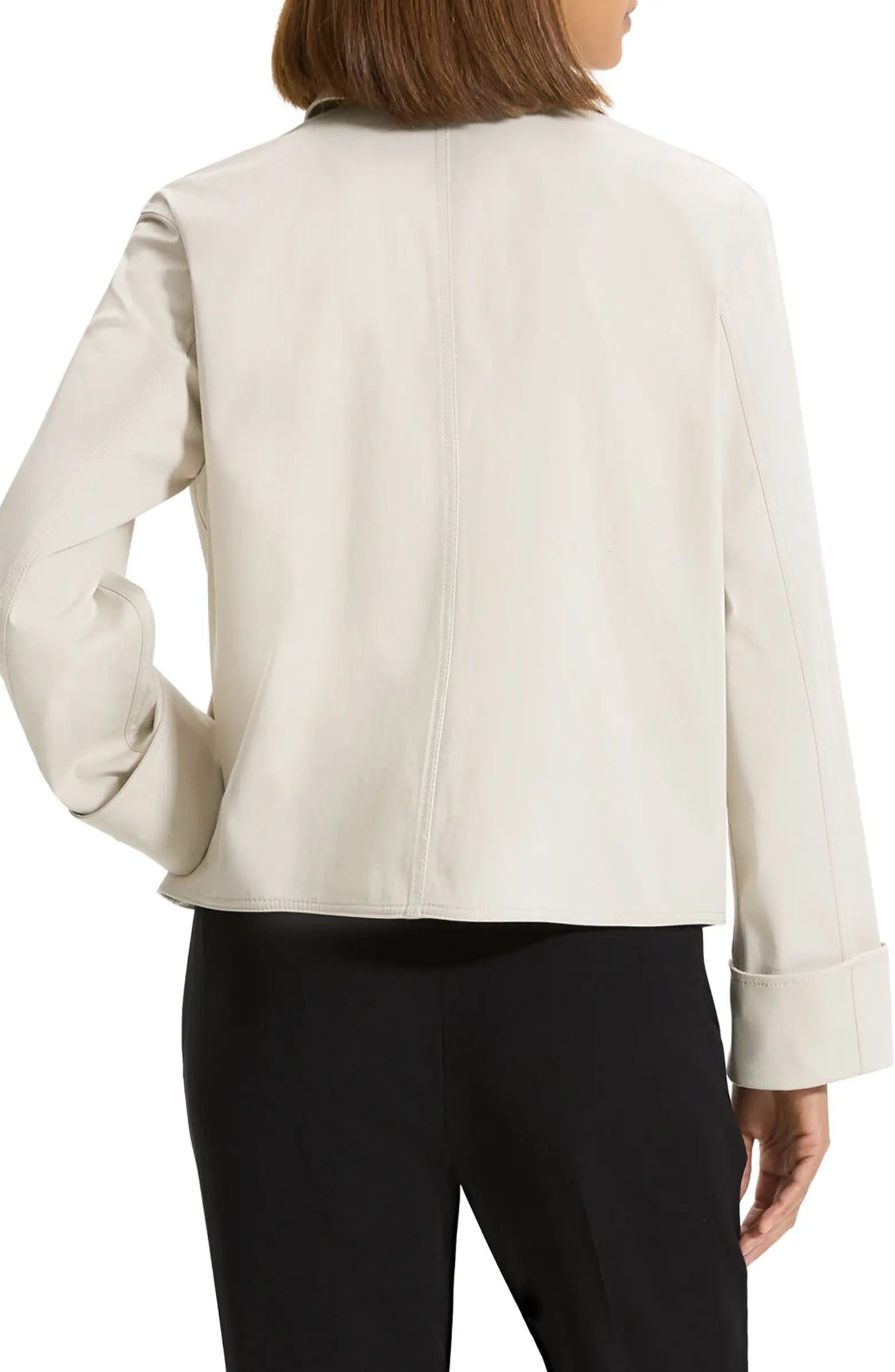 Boxy Cuff Sleeve Cotton Blend Jacket | Nordstrom
