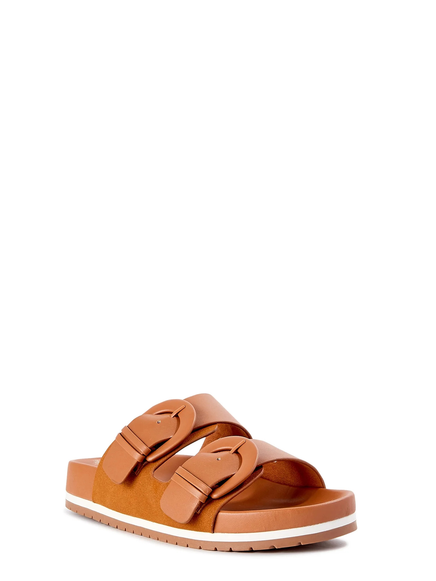 Time and Tru Women's Footbed Slide Sandals - Wide Width Available | Walmart (US)