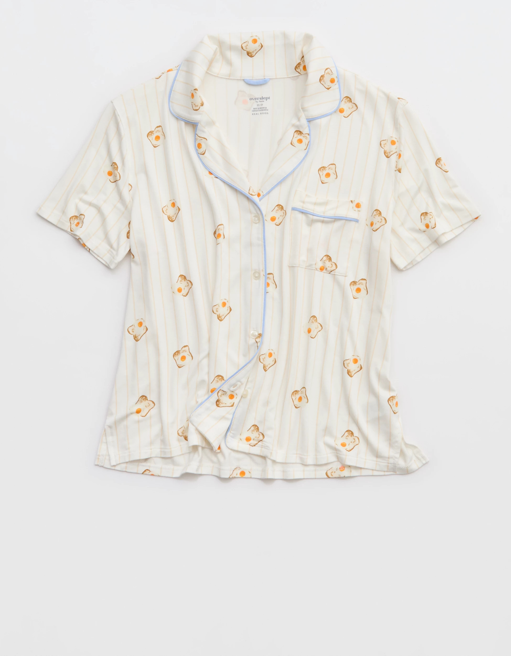 OVERSLEPT by Aerie Real Soft Short Sleeve Pajama Shirt | Aerie