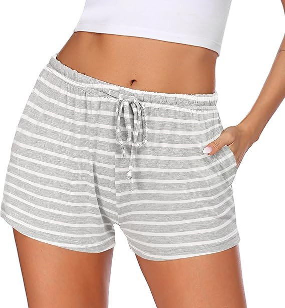 Ekouaer Women Pajama Shorts Comfy Lounge Bottom with Pockets Stretch Strip Sleepwear Drawstring P... | Amazon (US)